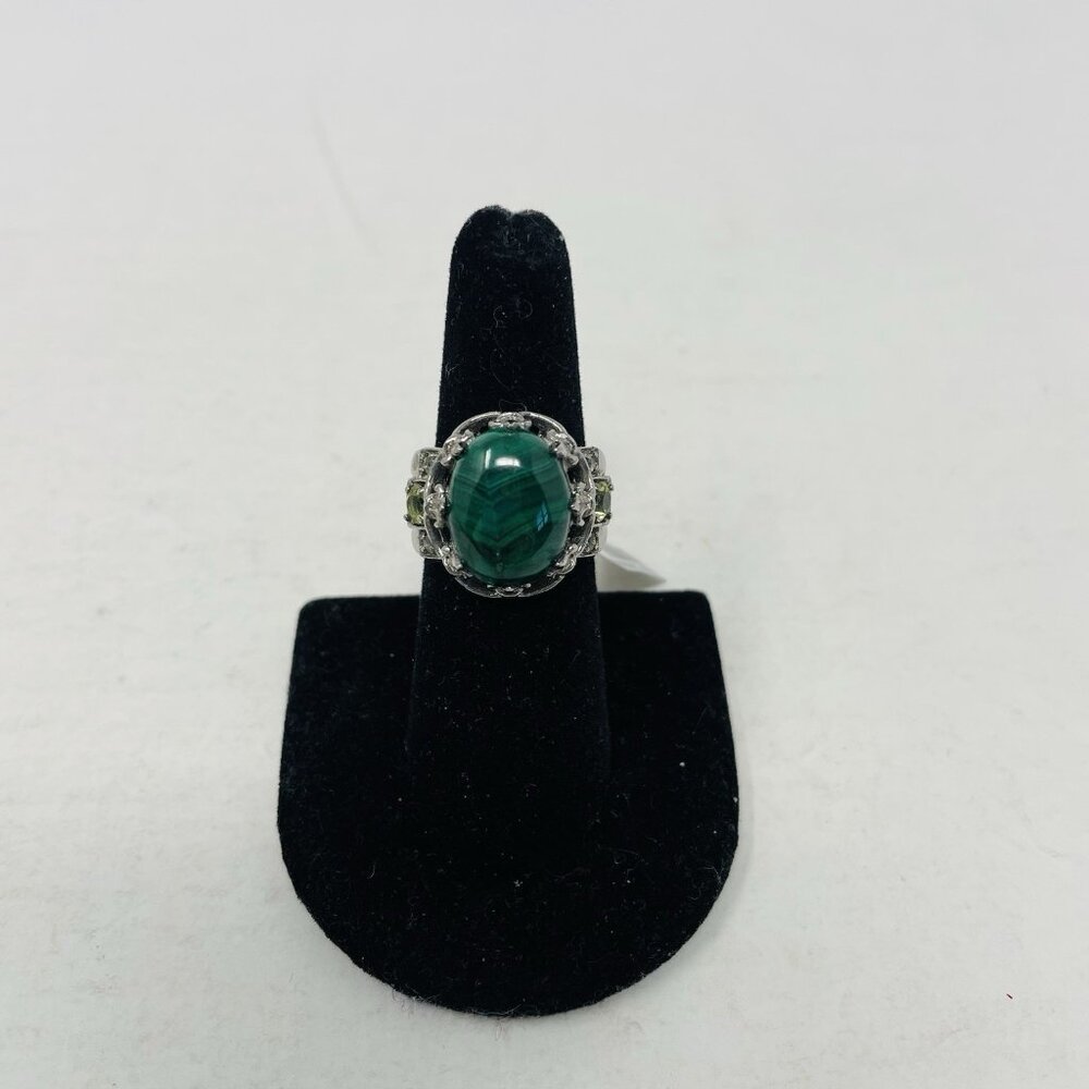 Shop LC Karis Collection African Green Malachite/Hebei Peridot‎ Size 7 Ring 5253